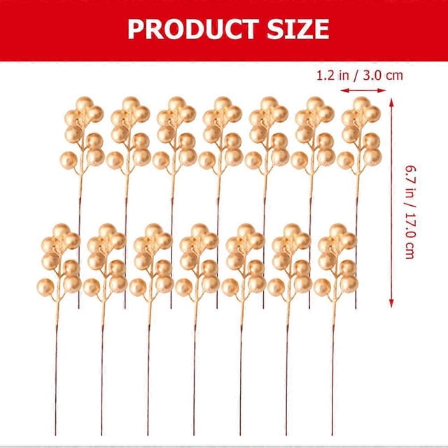 Artificial Berry Stem Picks Christmas Party Decoration Material Diy Accessory 20Set