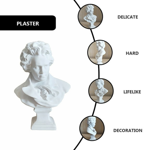 Decorative Resin Bust Statue Sculpture Figurine for Music and Artists, Unique Home Decor Piece