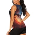 thumbnail image 3 of Fotbe Red And Blue Fire Cloud Dragon Blusas Sin Mangas para Mujer – Estilo Casual, Corte Suelto, Slim-Fit, Cuello Redondo Deportivo, Tops de Verano para Gimnasio y Yoga-Small, 3 of 7