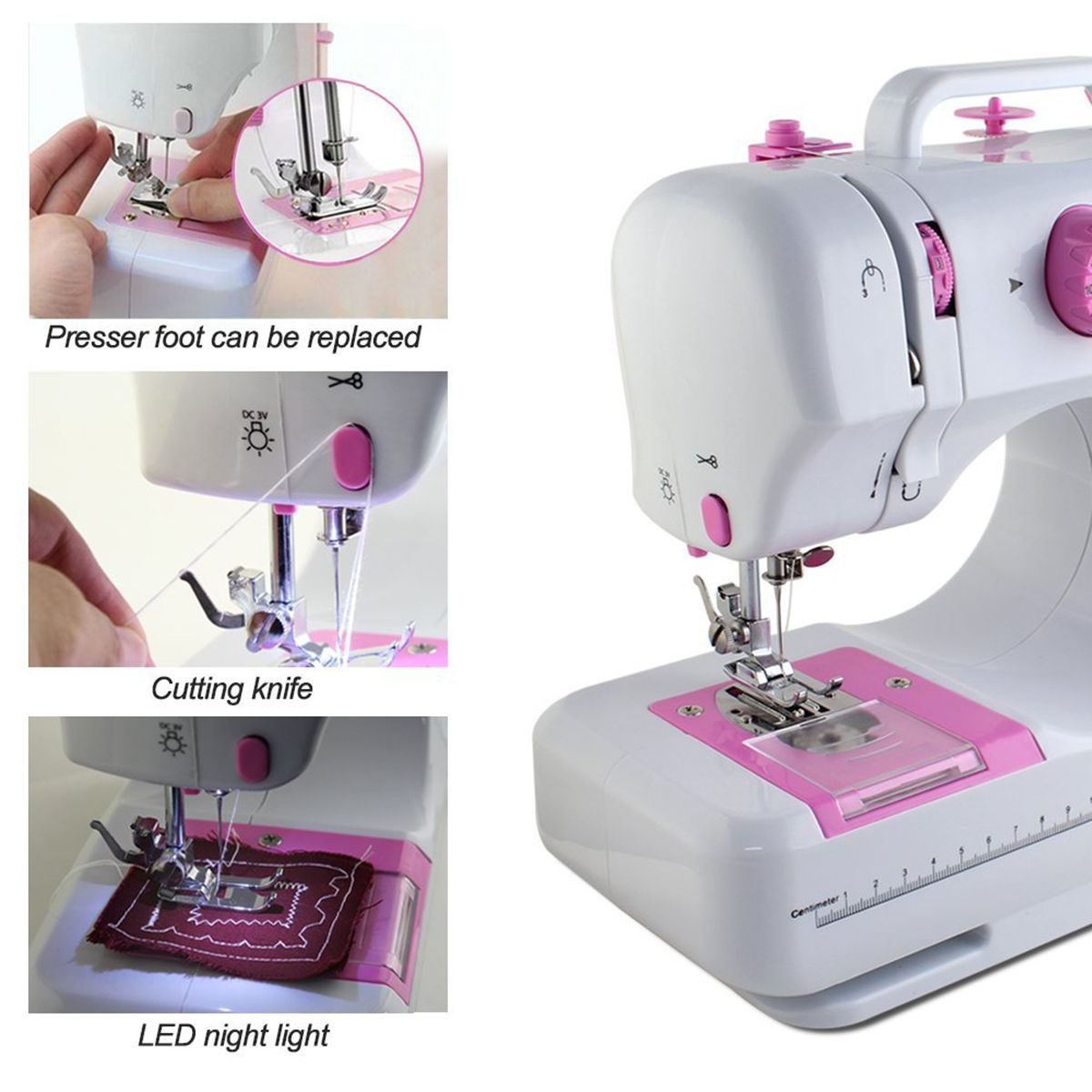 Costway Sewing Machine Free-Arm Crafting Mending Machine with 12 Built-In Stitched White - image 5 of 10