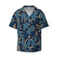thumbnail image 3 of Goofa Blue Leaves A Printed Men's Casual Short-sleeved Shirt,Lightweight Breathable Button-down,Summer Casual men's top,Versatile Fashion shirt-Small, 3 of 7