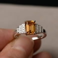 thumbnail image 2 of HeartsAndYou 2ct Natural Yellow Citrine Accent Solitaire Birthday Ring 14k SOLID White Gold, 2 of 8