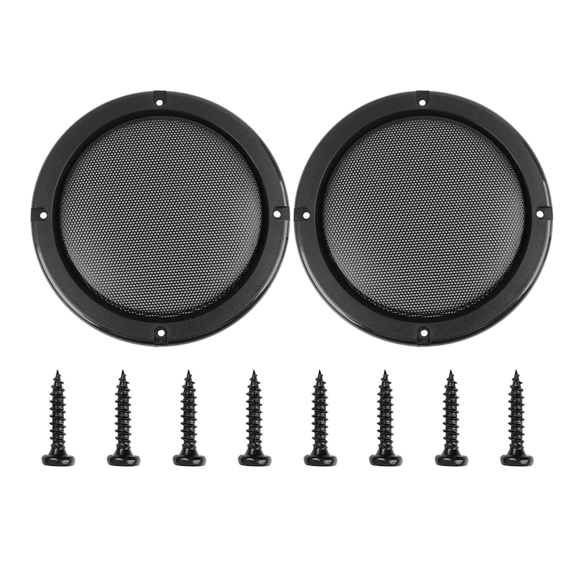 2pcs 7" Black Round Car Speakers Cover Steel Mesh Woofer Subwoofer Grill Protector