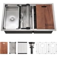 thumbnail image 3 of Drop in Kitchen Sink Workstation  Nano  Stainless Steel Deep Single Bowl with Quick Drainage &amp; Tarnish- Surface for Bar  Laundry  RV  Includes Accessories, 3 of 5