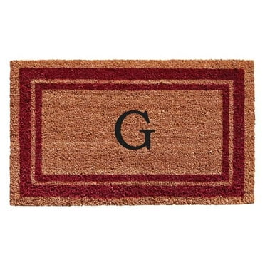 Calloway Mills Burgundy Border 18" x 30" Monogram Outdoor Doormat (Letter G)