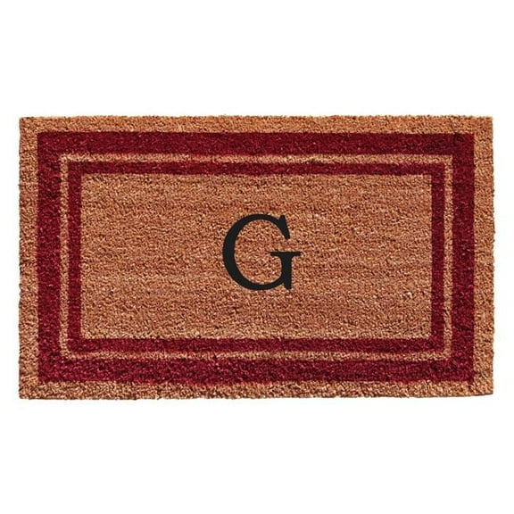 Calloway Mills Burgundy Border 24" x 36" Monogram Outdoor Doormat (Letter G)