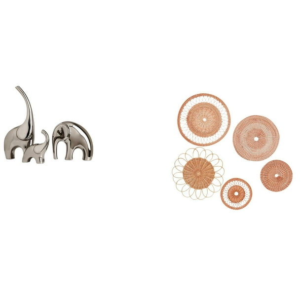 Estatua de elefante,Estatuas de elefantes de cerámica,figuras de elefantes,decoración,Manualidades de pared,Decoración para colgar en la pared,ratán artesanal tejido,Juego de decoración de