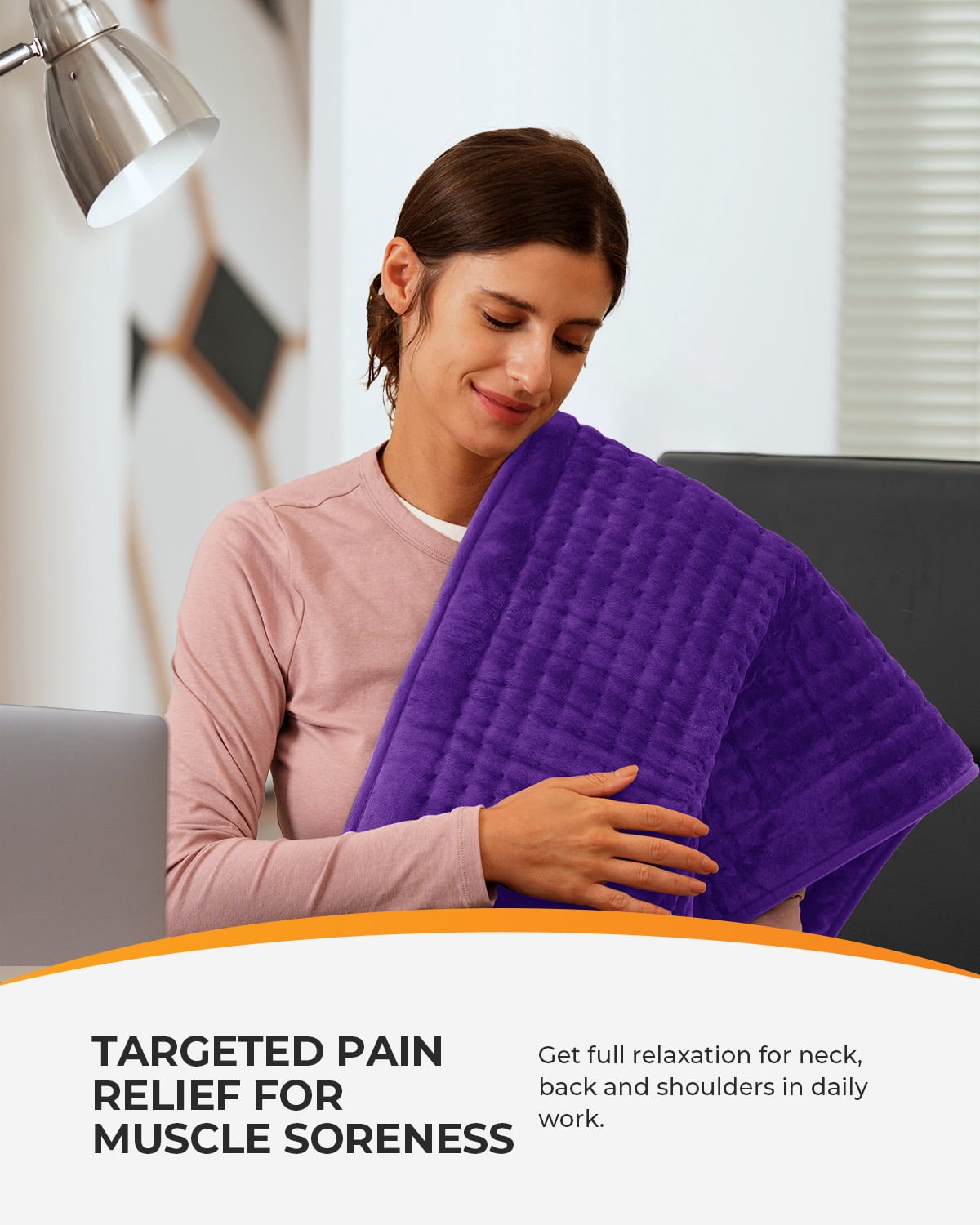Coococo 33"x18" Large Electric Heating Pad for Back Neck Shoulders Muscle Pain, Cramps Relief with Auto Shut off, 3 Timer, 6 Temp Controller, Gifts