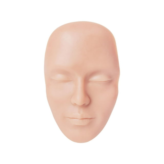 Maniquí de silicona para práctica facial 5D, con cejas suaves, delineador de ojos y labios, accesorio de enseñanza para maquillaje y práctica de Piel clara