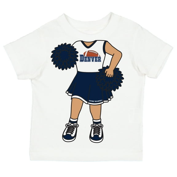 Future Tailgater Heads Up! Cheerleader Infant Toddler Youth T-Shirt for Denver Fans