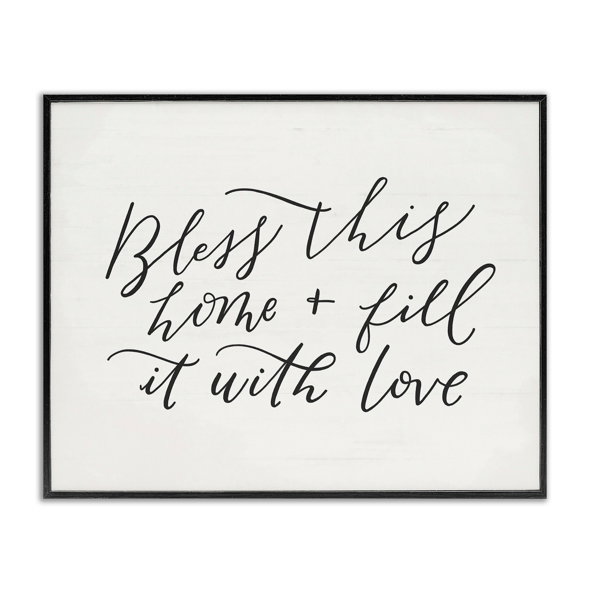 Stupell Industries Bless This Home with Love Family Motivational Phrase,30 x 24, Design by Loni Harris
