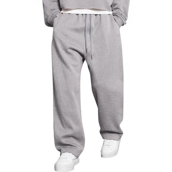 LWavelet Mens Oversized Sweatpants Elastic Waist Drawstring Casual Lounge Pants Gray XL