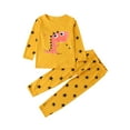 thumbnail image 1 of Gibobby Conjunto 2 PC de sudadera y pantalón para niños Conjunto de ropa de invierno de manga larga para niños y niñas pequeñas(Amarillo, 1-2 Años), 1 of 5