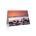 thumbnail image 2 of Beach Pebbles Rocks Sunset Seascape Birthday Greetings Card Plus Envelope Blank inside, 2 of 3
