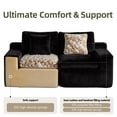 thumbnail image 5 of HipyMo 105" Sectional Couches for Living Room Corduroy Cloud Couch Sofa with L-Shape Upholstered Boneless Couchs Modern Modular Sectional Couch with Chaise (Left Facing Chaise+2Seaters, Black), 5 of 9