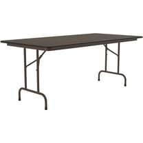 Pemberly Row 36"W x 72"D Wood Melamine Top Folding Table in Walnut