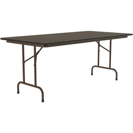 Pemberly Row 36"W x 72"D Wood Melamine Top Folding Table in Walnut