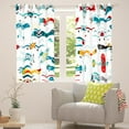 thumbnail image 3 of Airplane 38"x45" Set of 2 Panels Window Curtains & Drapes Bedroom,Colorful Cartoon Propeller Plane 30%-50% Blackout Curtains Cute Cartoon Airplanes Curtains Aviation Themed Darkening Curtains, 3 of 6