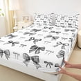 thumbnail image 3 of jejeloiu Cartoon Bow Ribbon Twin Sheet Sets,Gray Kawaii Bowknot Bedding For Girl 3pcs, 3 of 7