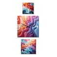 thumbnail image 2 of Designart "Illusory Depth in Multicolor Op Art" Abstract Spirals Oversized Wall Clock - Set Of 3 - Extra large Clock For Office Décor - Large Contemporary Wall Clock, 2 of 6