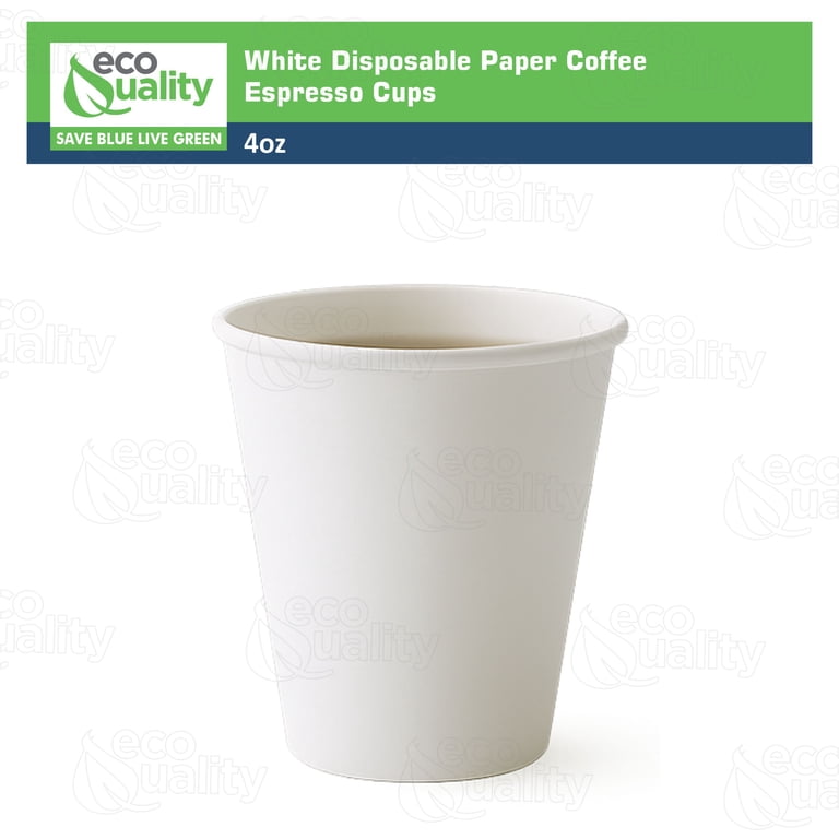 [400 Pack] 4 oz White Paper Hot Cups - Espresso, Sampling Cup, Bathroom Cups, Single Cups, Disposable Cups, Coffee Cup by EcoQuality