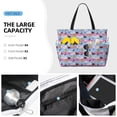 thumbnail image 4 of Rocae Bees And Daisies Striped for Large Women's Waterproof Beach Bag Tote with 7 Pockets Pool Bag for Travel Gym Vacation, 4 of 6
