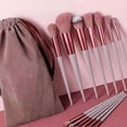 thumbnail image 2 of 13pcs Set Makeup Brushes Tool Kit Handheld Soft Blending Cosmetic Brushes Kit for Face Powder Concealer Brown, 2 of 5