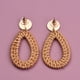 thumbnail image 2 of 1 par de aretes de ratán boho aretes tejidos de paja hechos a mano de mimbre yeacher Arete, 2 of 7