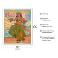 thumbnail image 2 of Hawaiian Luau - Hula Dance Exotic Drinks Pupus - Hawaii Hula Dancer - Vintage Hawaiian Travel Poster by Rick Sharp - Fine Art Matte Paper Print (Unframed) 16x20in, 2 of 4
