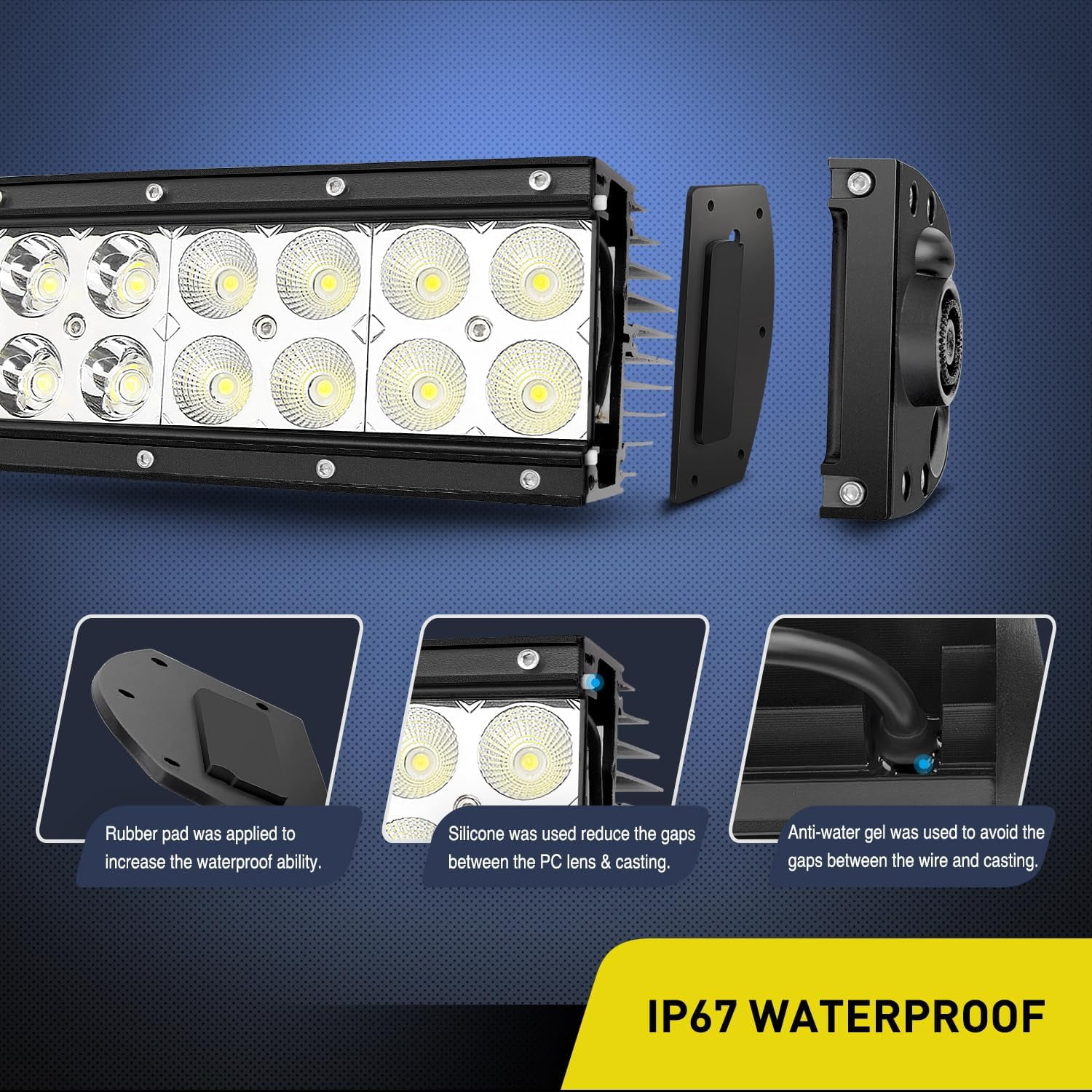 Nilight - LED Light Bar 22Inch 120W Curved Spot Flood Combo LED Driving Lamp Off Road Lights LED Work Light for Trucks Boat Jeep Lamp