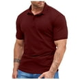 thumbnail image 1 of ameIAEA Mens Golf Shirts Casual Short Sleeve Button Classic T-Shirts Basic Solid Color Summer Tops, 1 of 5