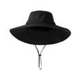 thumbnail image 1 of Sombrero tipo pescador con ala extragrande y ajuste regulable, resistente al viento, con hebilla, plegable, ideal para viajes y actividades al aire libre, con protección UV., 1 of 8
