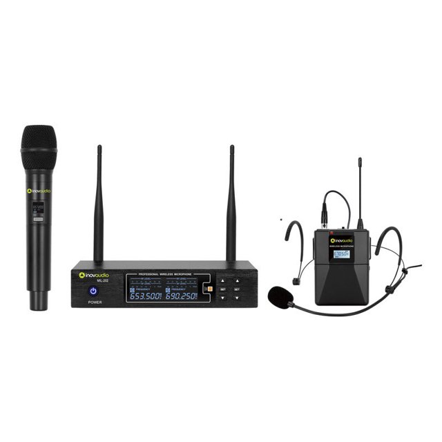 Micrófono Inovaudio MIL-202 Inalámbrico de diadema y mano