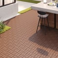 thumbnail image 5 of Holaki Interlocking Deck Tiles, 44 Pcs, 12 x 12 in, Polypropylene, Brown Lines Square Panel, 5 of 10