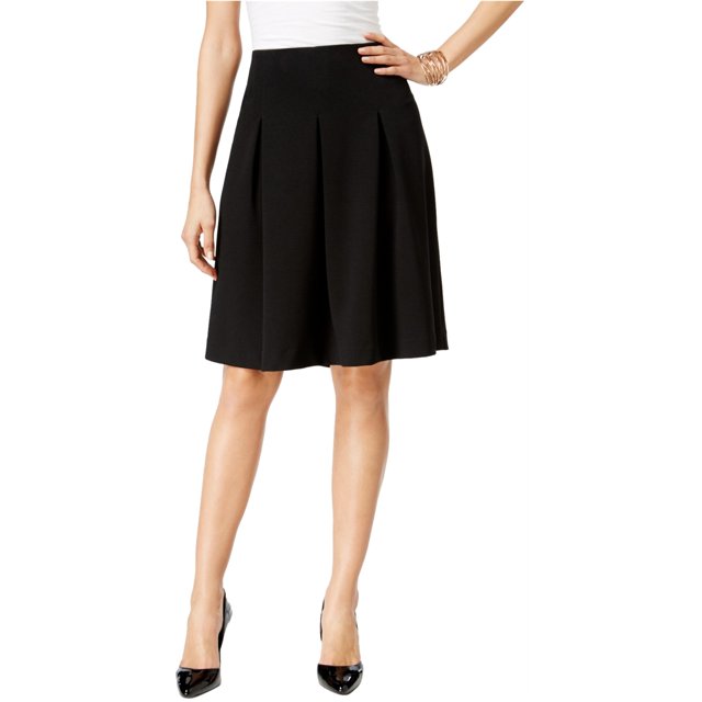 Falda plisada Alfani Textura A-line Negro 12
