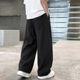 thumbnail image 5 of Bixock Fall Cotton Sweatpants for Boys High Waist Straight Leg with Side Pockets Kids Solid Color Loose Casual Wide Leg Trousers Comfortable Workout Activewear Boys Clothings Size 9-10Years, 5 of 6