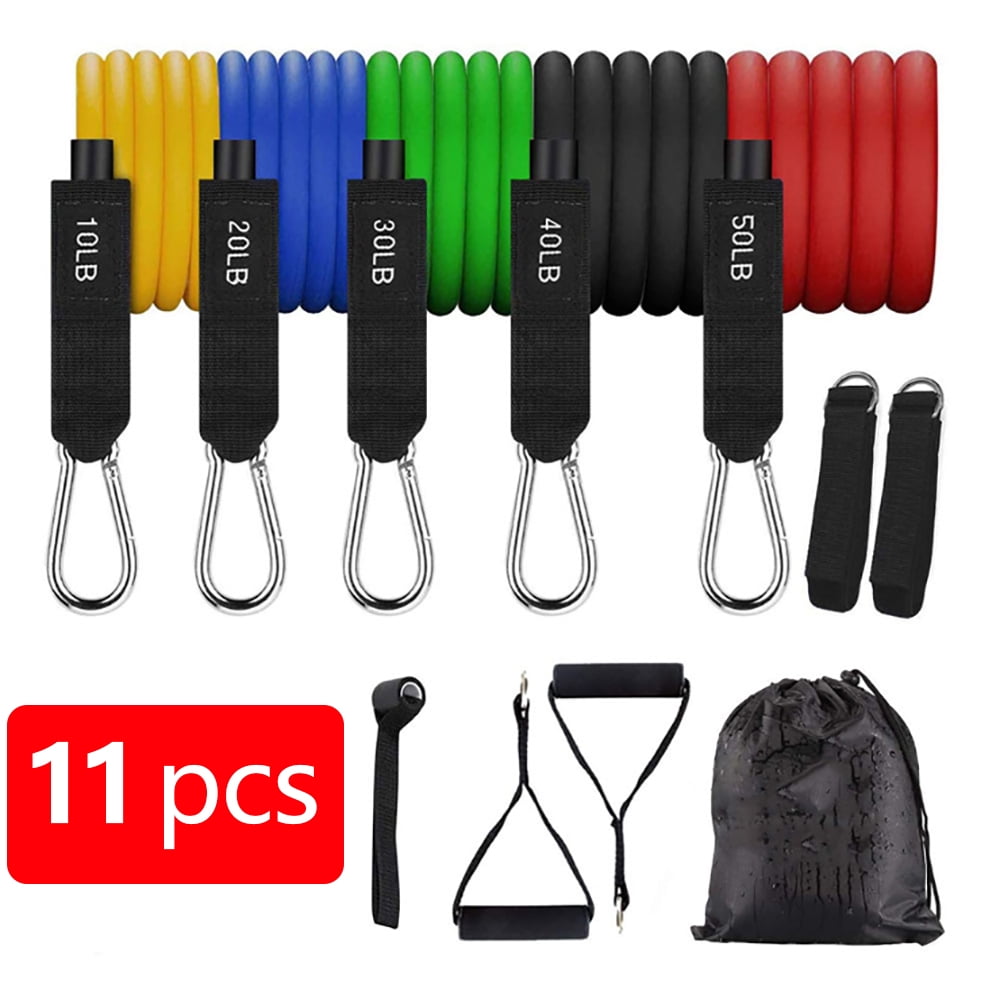 11Piece Resistance Bands Set,Portable Exercise Bands,Home Gym