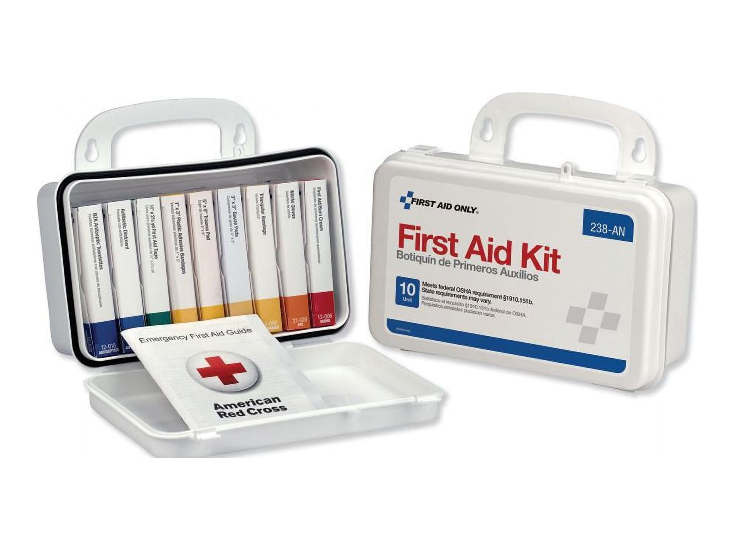 First Aid Only ANSI-Compliant First Aid Kit, 64 Pieces, Plastic Case -FAO238AN