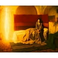thumbnail image 2 of Henry Ossawa Tanner 14x12 Black Ornate Wood Framed Double Matted Museum Art Print Titled: The Annunciation, 2 of 5