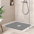 thumbnail image 7 of Square Shower Mat  24 X 24 Inch Non Slip Bath For Tub Soft Pvc Loofah Bathtub Mats With Drain Holes Quick Drying Bathroom Stall Floor Accessories Without Suction Cup Grey, 7 of 7