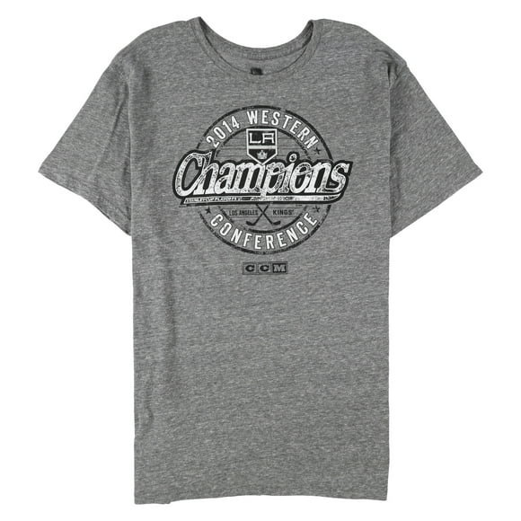 CCM T-Shirt Graphique Champions de Conférence Western 2014 pour Hommes, Gris, Très Grand
