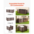 thumbnail image 3 of VEVOR Wooden Privacy Fence, 48 x 37 inch Air Conditioner Fence, 3 Panel Solid Outdoor Wood Privacy Screen with Metal Stakes, Steel Frame, Trash Can Hider Fences Suitable for Garden, Pool, 3 of 9
