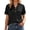 Black, variant on Gunia Silk Shirts For Women Satin Short Sleeve Shirt Elegant Button Down Collar Blouse Soft Comfortable For Casual Wear Tops Women Tshirts White L