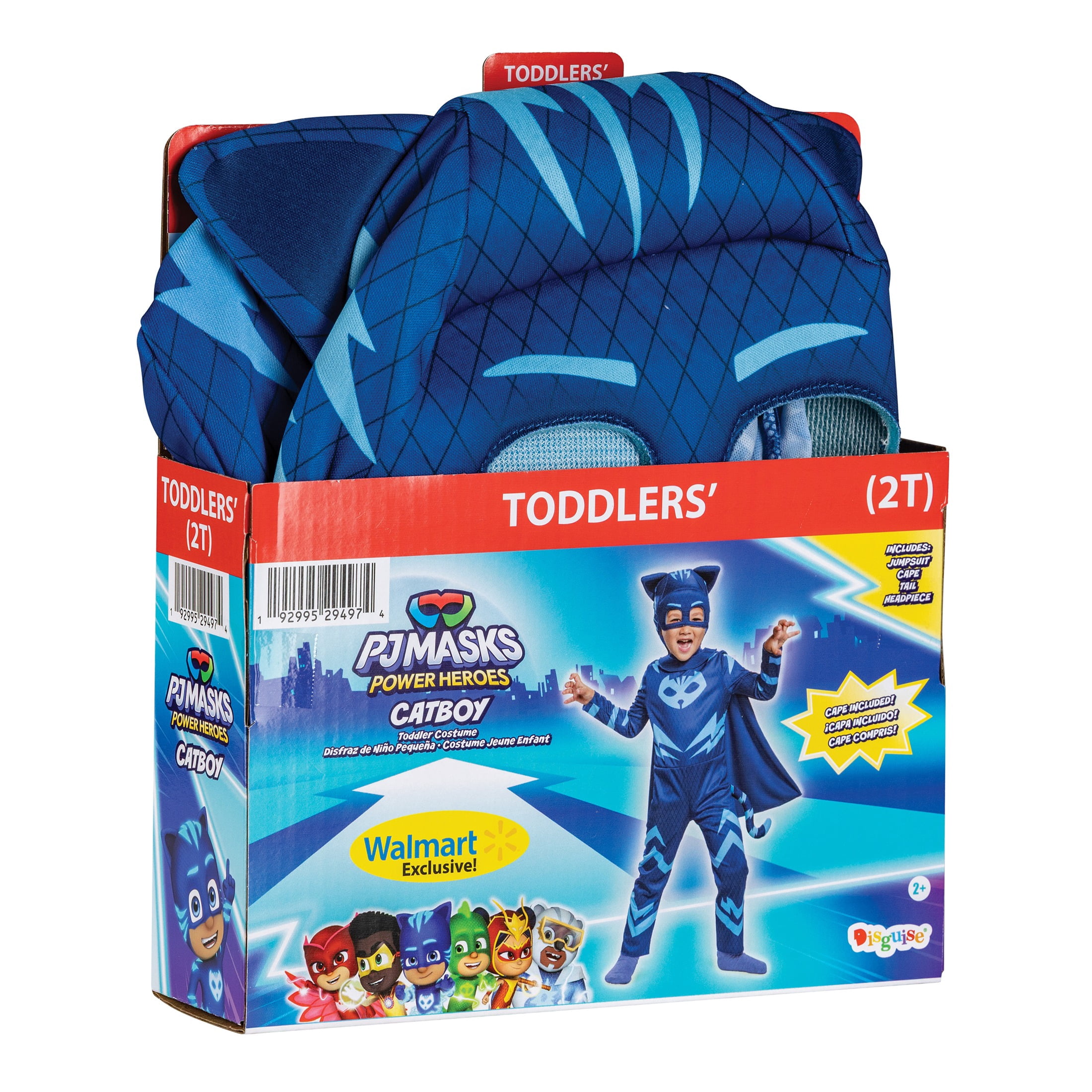PJ Masks Catboy Halloween Costume for Children, Toddlers Size 2T, by Disguise