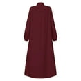 thumbnail image 5 of Women Middle Arabic Style Stand Up Collar Zipper Cardigan With Pockets Temperament Loose Robe And Elegant Prayer Robe Dress Head Dress for Adults Clothes for Women Party Wear Modern Hijab Fashion, 5 of 5