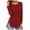 1-Red, variant on Women Long Sleeve T Shirts Crew Neck Plus Size Tshirts Loose Fit Casual Trendy Side Split Tops Brown XXL