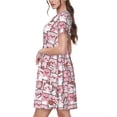 thumbnail image 2 of Fotbe Kawaii Pig Vestido Largo de Moda para Mujer, Vestido Tipo Camiseta con Manga Corta y Estilo Casual a Rayas y Bloques de Color, 2 of 6