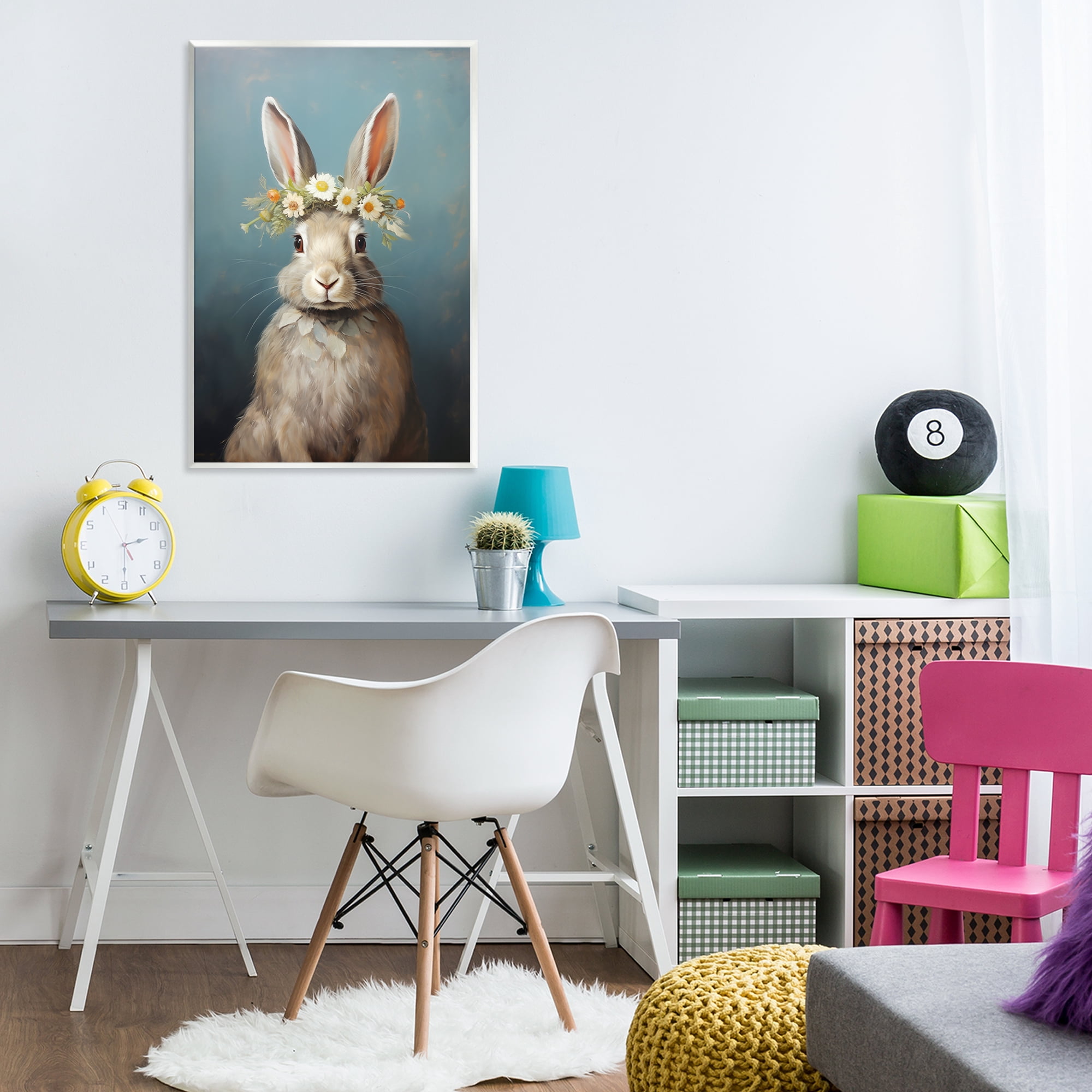 Stupell Industries Daisy Crowned Bunny Portrait Wall Plaque Art, design by Heidi Kuntz
