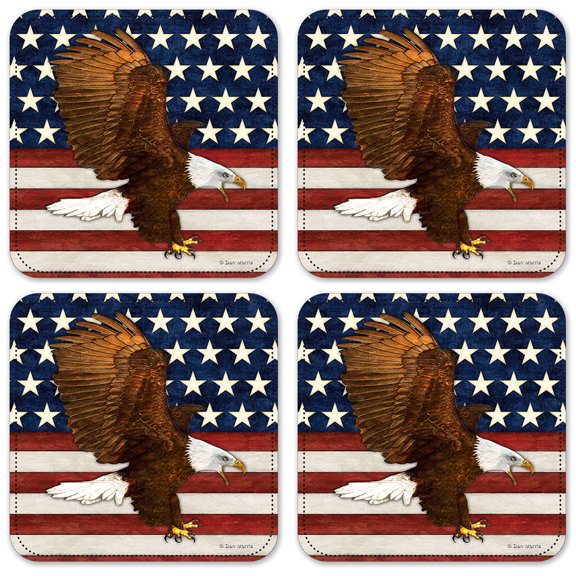 Vinyl Drink Coasters - Set of 4 - American Eagle - Image by Dan Morris