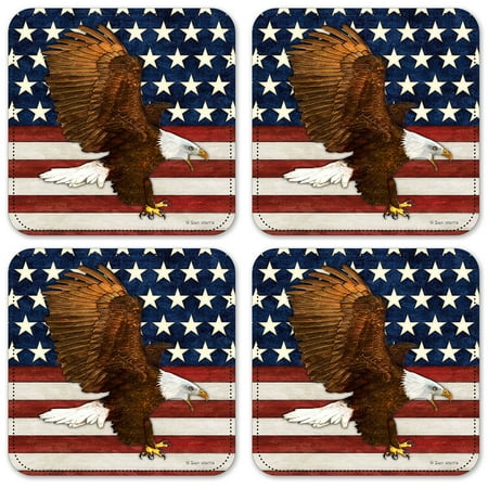 

Vinyl Drink Coasters - Set of 4 - American Eagle - Image by Dan Morris